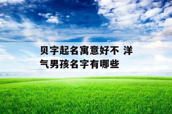 贝字起名寓意好不 洋气男孩名字有哪些 贝字起名寓意好不 洋气男孩名字有哪些