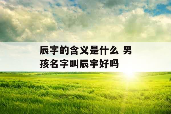 辰字的含义是什么 男孩名字叫辰宇好吗
