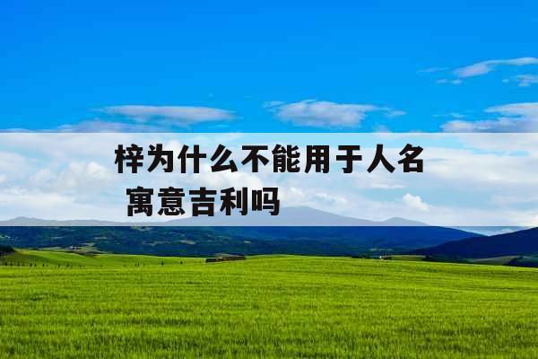 梓为什么不能用于人名 寓意吉利吗