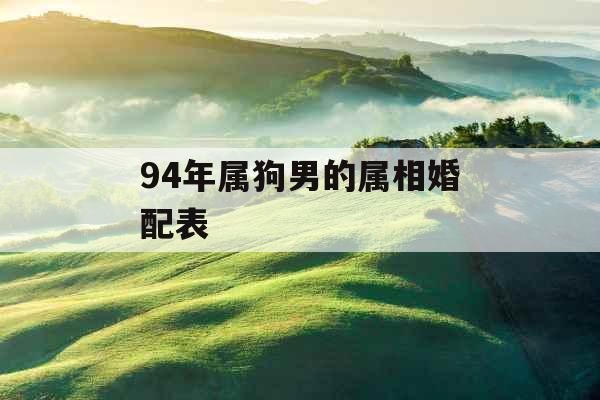 94年属狗男的属相婚配表