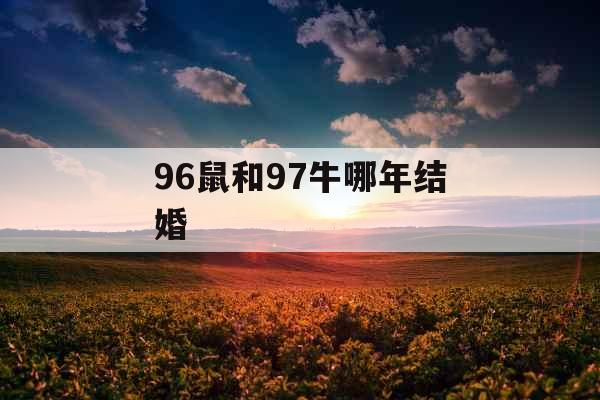 96鼠和97牛哪年结婚