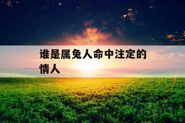 谁是属兔人命中注定的情人