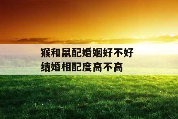 猴和鼠配婚姻好不好 结婚相配度高不高