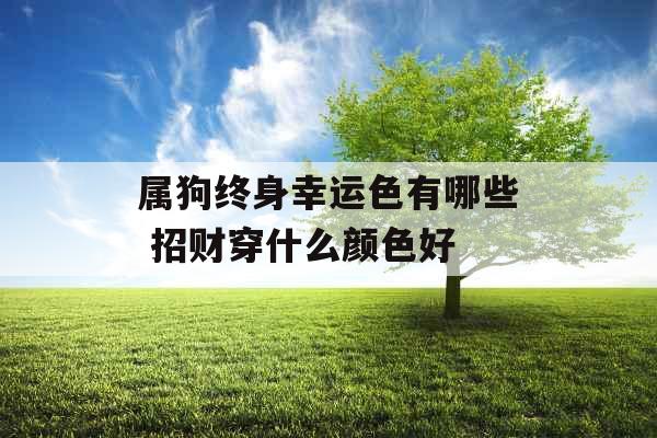 属狗终身幸运色有哪些 招财穿什么颜色好