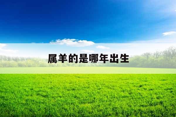 属羊的是哪年出生