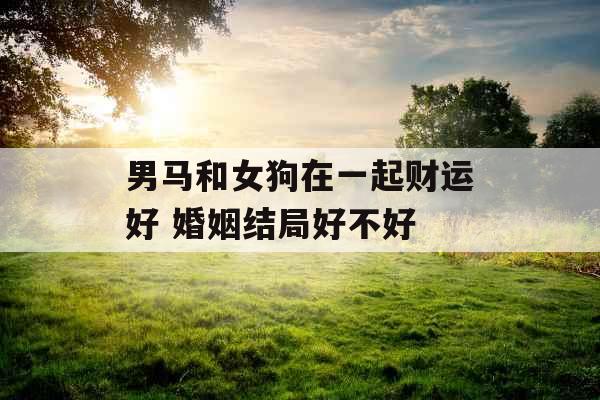 男马和女狗在一起财运好 婚姻结局好不好