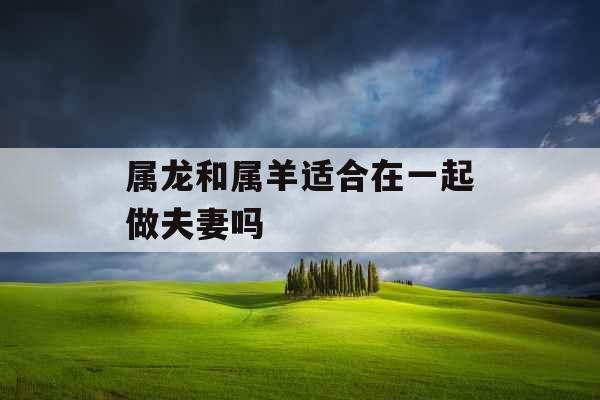 属龙和属羊适合在一起做夫妻吗