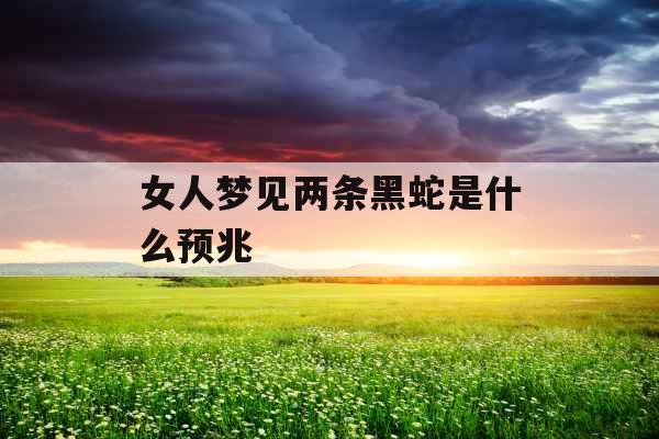 女人梦见两条黑蛇是什么预兆 女人梦见两条黑蛇是什么预兆
