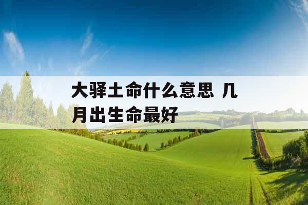 大驿土命什么意思 几月出生命最好