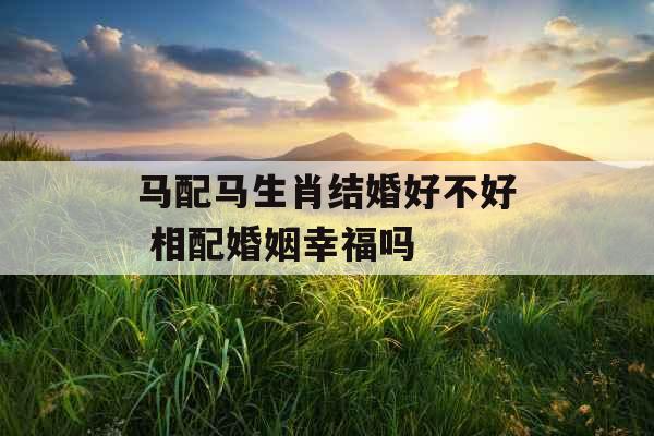 马配马生肖结婚好不好 相配婚姻幸福吗