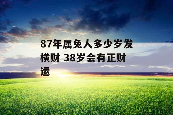 87年属兔人多少岁发横财 38岁会有正财运