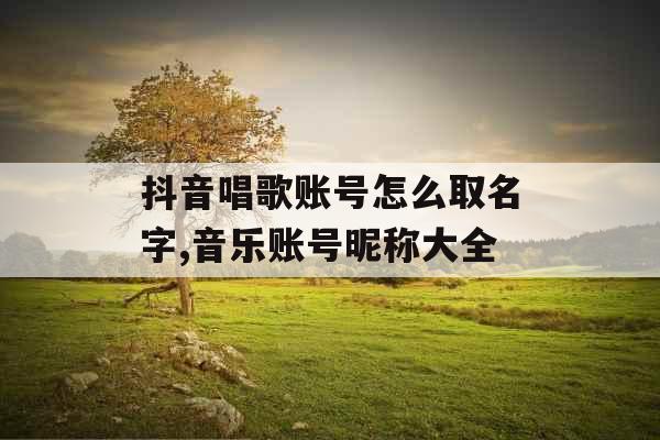抖音唱歌账号怎么取名字,音乐账号昵称大全 抖音唱歌账号怎么取名字,音乐账号昵称大全