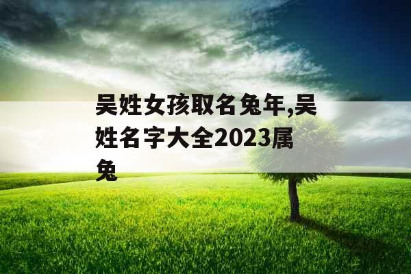吴姓女孩取名兔年,吴姓名字大全2023属兔