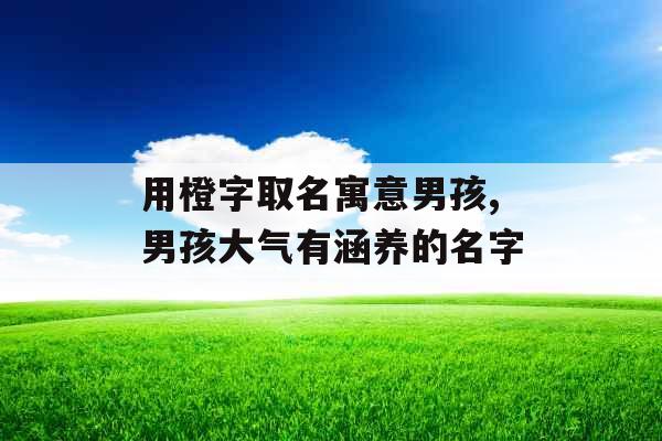 用橙字取名寓意男孩,男孩大气有涵养的名字