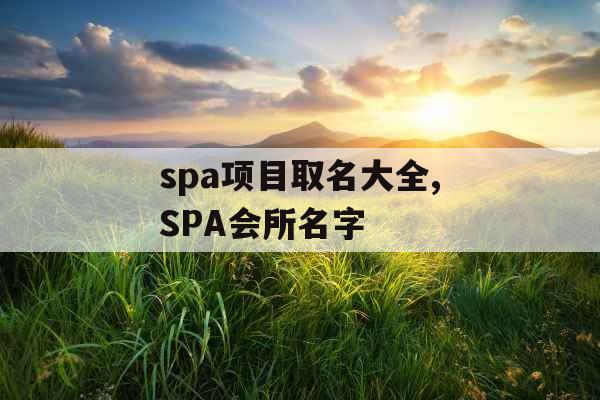 spa项目取名大全,SPA会所名字