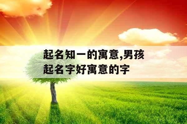 起名知一的寓意,男孩起名字好寓意的字