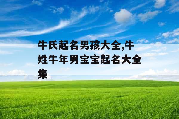 牛氏起名男孩大全,牛姓牛年男宝宝起名大全集
