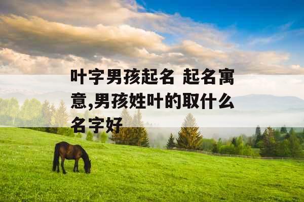 叶字男孩起名 起名寓意,男孩姓叶的取什么名字好