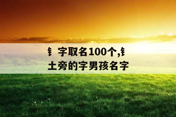 钅字取名100个,钅土旁的字男孩名字