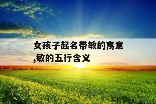 女孩子起名带敏的寓意,敏的五行含义