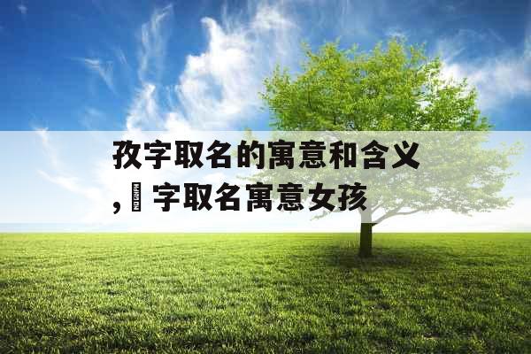 孜字取名的寓意和含义,枍字取名寓意女孩