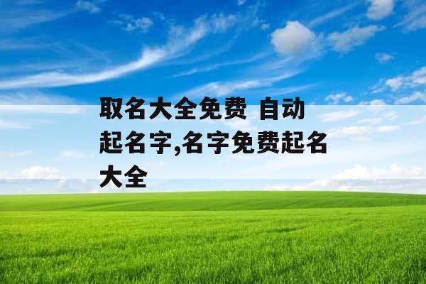 取名大全免费 自动 起名字,名字免费起名大全