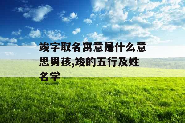 竣字取名寓意是什么意思男孩,竣的五行及姓名学