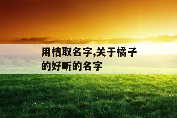 用桔取名字,关于橘子的好听的名字