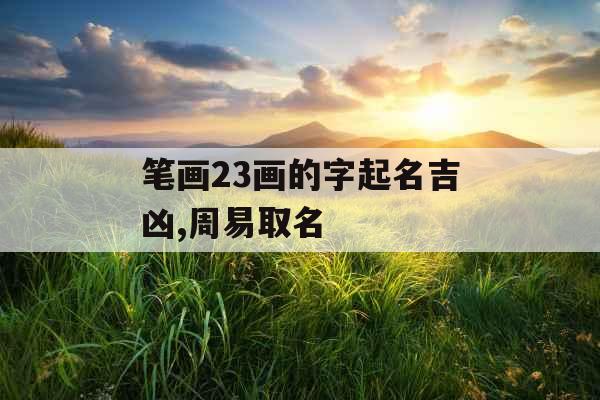 笔画23画的字起名吉凶,周易取名