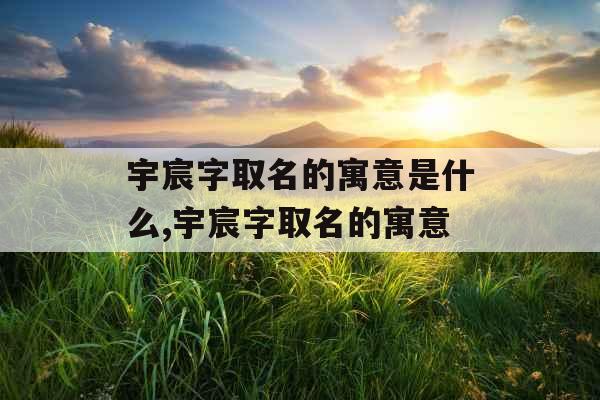 宇宸字取名的寓意是什么,宇宸字取名的寓意