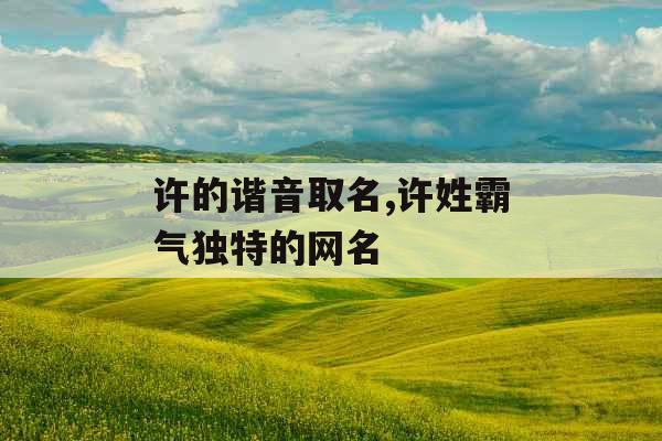 许的谐音取名,许姓霸气独特的网名