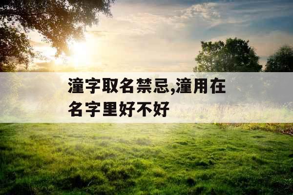 潼字取名禁忌,潼用在名字里好不好