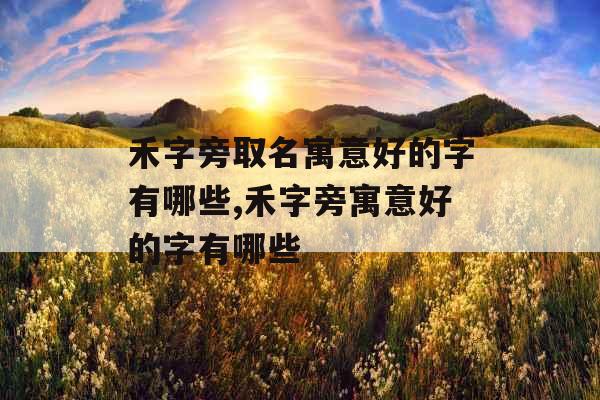 禾字旁取名寓意好的字有哪些,禾字旁寓意好的字有哪些