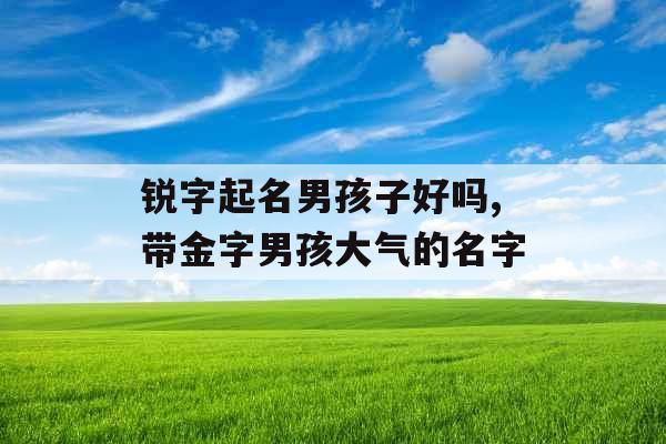 锐字起名男孩子好吗,带金字男孩大气的名字