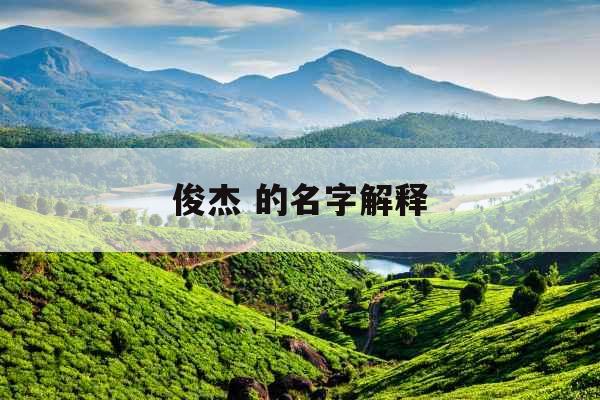 俊杰 的名字解释