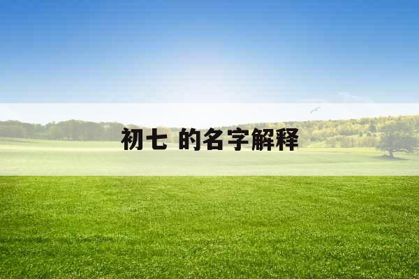 初七 的名字解释