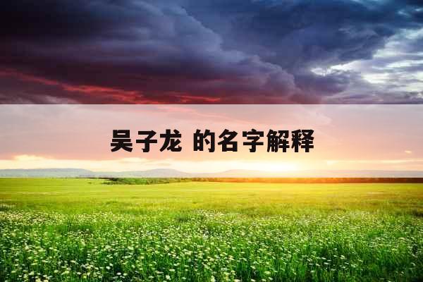 吴子龙 的名字解释