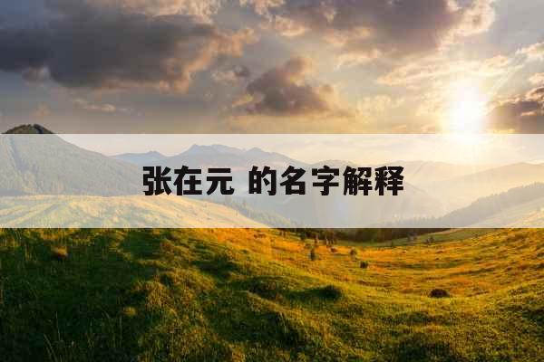 张在元 的名字解释 张在元 的名字解释