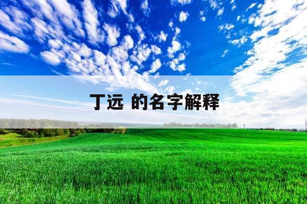 丁远 的名字解释