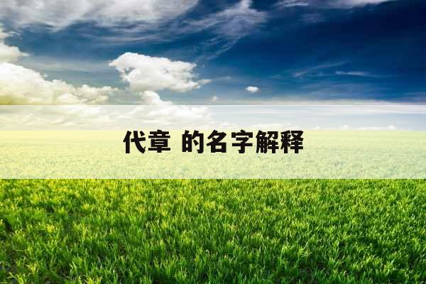 代章 的名字解释