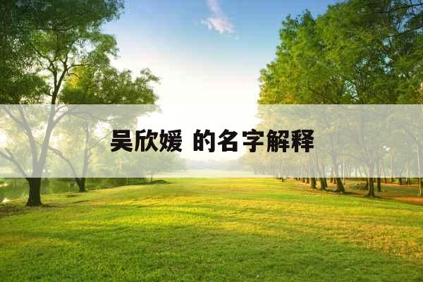 吴欣媛 的名字解释 吴欣媛 的名字解释