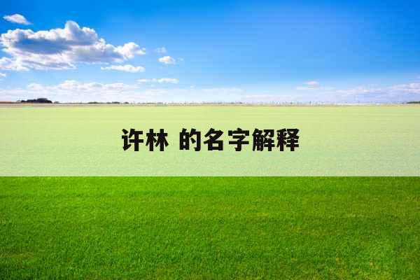 许林 的名字解释 许林 的名字解释