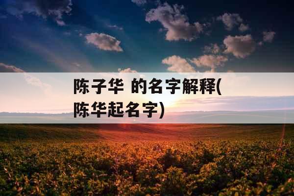 陈子华 的名字解释(陈华起名字)