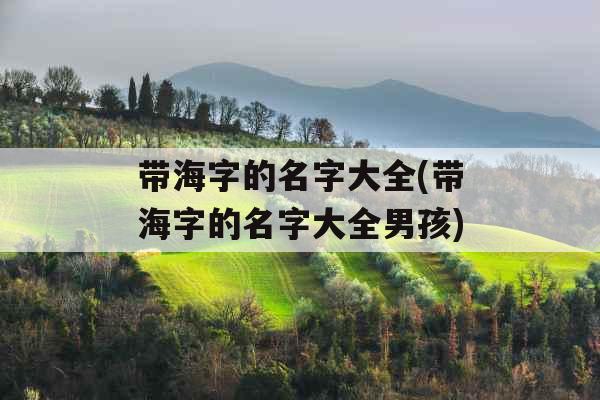 带海字的名字大全(带海字的名字大全男孩)