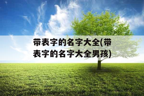 带表字的名字大全(带表字的名字大全男孩)