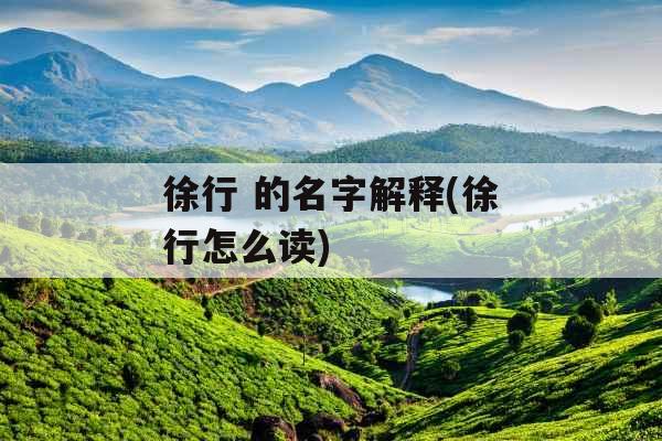 徐行 的名字解释(徐行怎么读)