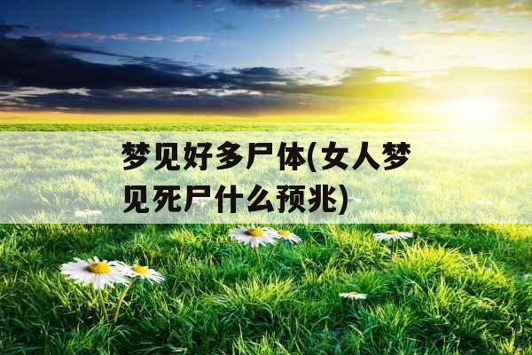 梦见好多尸体(女人梦见死尸什么预兆)