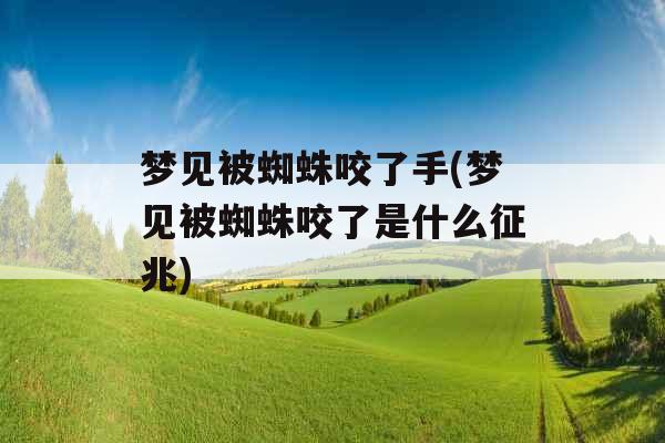 梦见被蜘蛛咬了手(梦见被蜘蛛咬了是什么征兆)