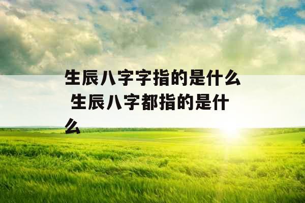 生辰八字字指的是什么 生辰八字都指的是什么