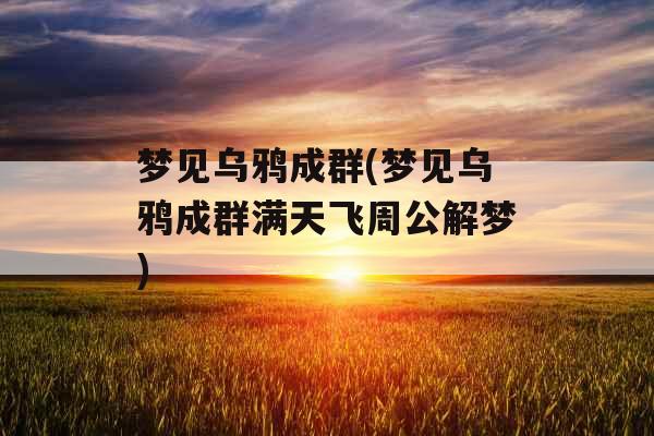 梦见乌鸦成群(梦见乌鸦成群满天飞周公解梦)